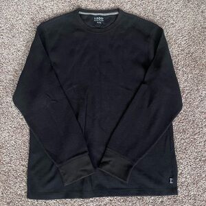Izod Black Long Sleeve Waffle Knit Thermal Shirt